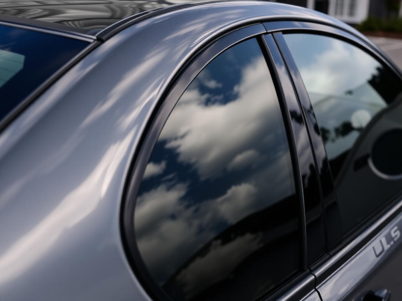 Sedan with freshly installed window tint
